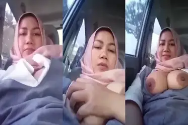 Tante Jilbab Toket Gede Naik Mobil Goyang WOT Basah